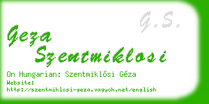 geza szentmiklosi business card