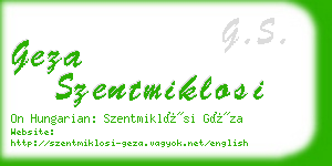 geza szentmiklosi business card